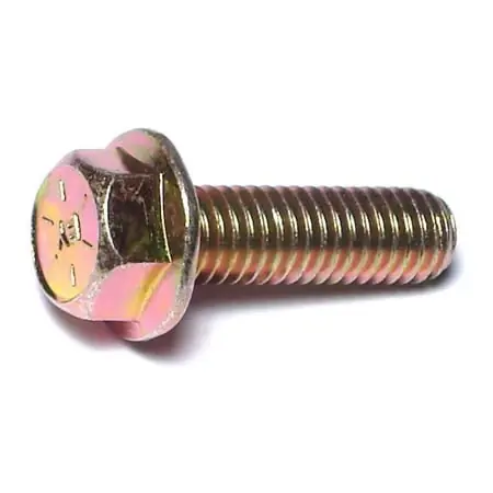 3/8-16 X 1-1/4 Yellow Zinc Grade 8 Coarse Hex Flange Bolts
