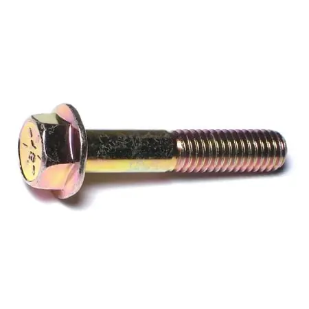 3/8-16 X 2 Yellow Zinc Grade 8 Coarse Hex Flange Bolts - Heavy Duty Fasteners