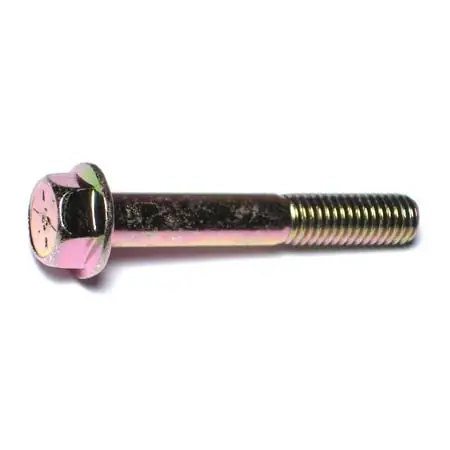 3/8-16 X 2-1/2 Yellow Zinc Grade 8 Coarse Hex Flange Bolts