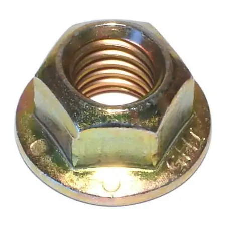 1/2-13 Yellow Zinc Grade 8 Hex Flange Lock Nuts - Durable Steel Fasteners