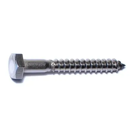 1/4 X 2 Stainless Steel Hex Lag Screws - 18-8 Grade, Heavy Duty Fasteners