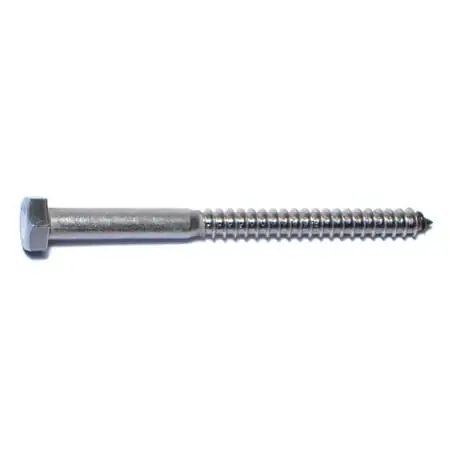 5/16 X 4 Inch Stainless Steel Hex Lag Screws - 18-8 Grade