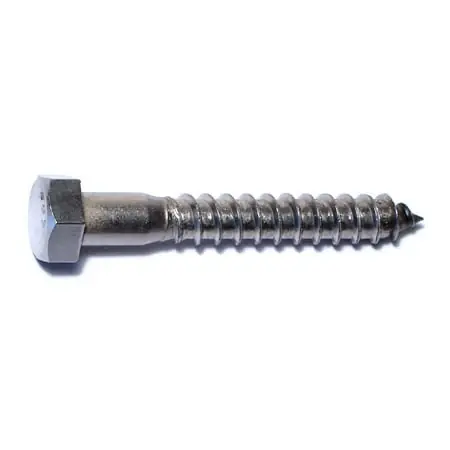 3/8 X 2-1/2 Inch Stainless Steel Hex Lag Screws - 18-8 Grade