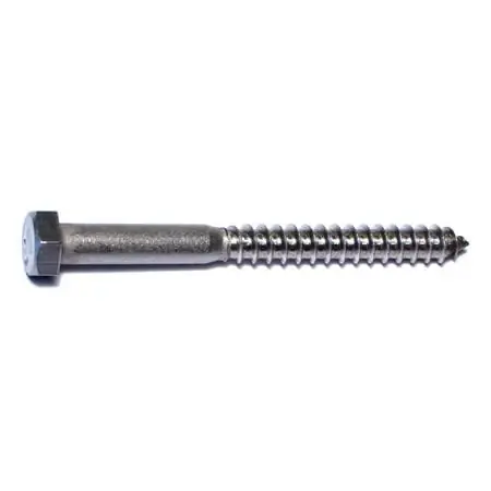 3/8 X 4 Inch 18-8 Stainless Steel Hex Lag Screws - Heavy Duty Fasteners