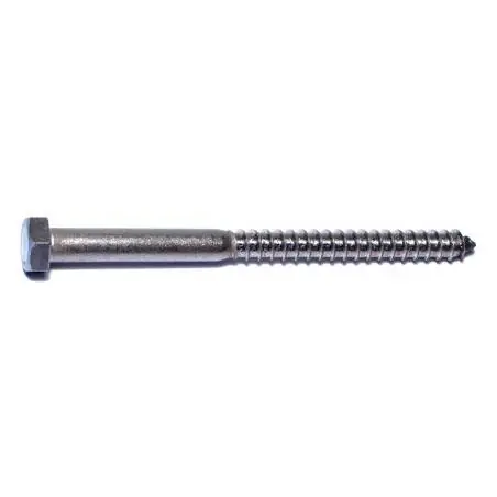 3/8 X 5 Inch Stainless Steel Hex Lag Screws - 18-8 Grade