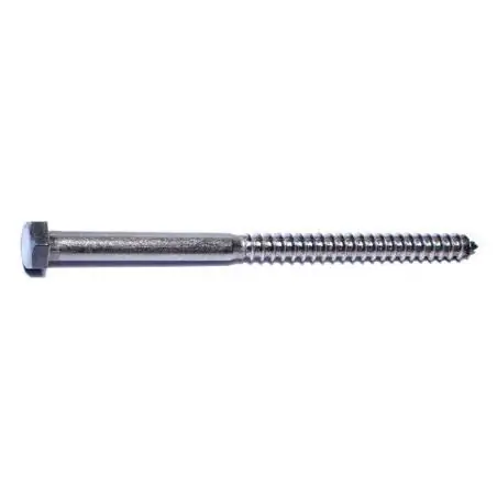 3/8 X 6 Inch Stainless Steel Hex Lag Screws - 18-8 Grade