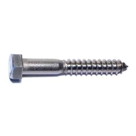 1/2 X 3-1/2 Inch Stainless Steel Hex Lag Screws - 18-8 Grade
