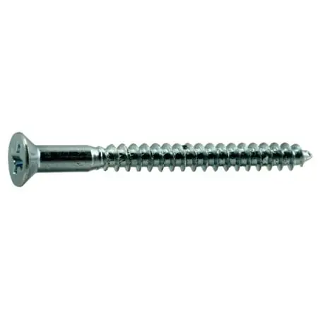 4 X 1-1/4 Zinc Plated Steel Phillips Flat Head Wood Screws (100 Pcs.)