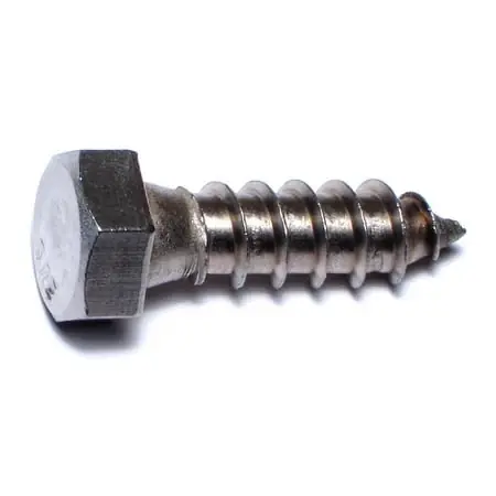 3/8 X 1-1/4 Inch Stainless Steel Hex Lag Screws - 18-8 Grade