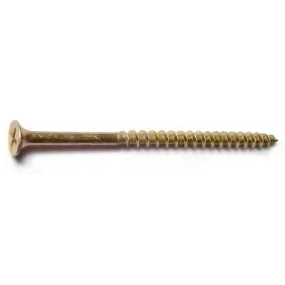 10 X 3-1/2 Yellow Zinc Plated Steel Phillips Bugle Head All Purpose Screws