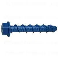 3/8 X 2-1/2 Blue Ruspert Torquemaster Hex Masonry Screws - Heavy Duty Fasteners