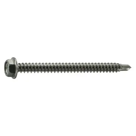 8 X 2 Inch Hex Head Self-drilling Sheet Metal Screws Stainless Steel 410 - 100 Count