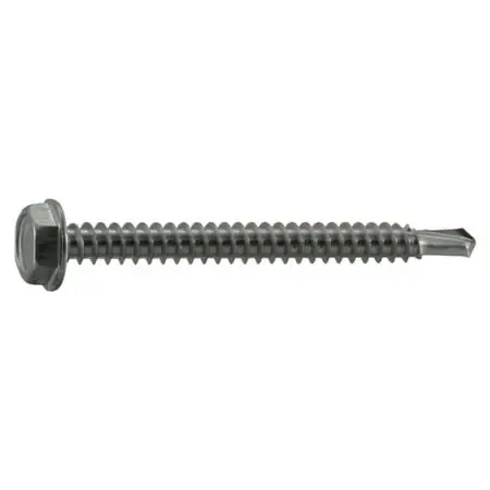 10 X 2 Stainless Steel Hex Head Self-drilling Sheet Metal Screws - 410 Hardness