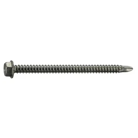 12 X 3 Inch Hex Head Self-drilling Sheet Metal Screws Stainless Steel 410 - 50 Count