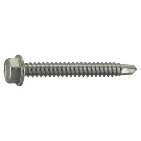 14 X 2 Inch Hex Head Self-drilling Sheet Metal Screws Stainless Steel 410 - 50 Count