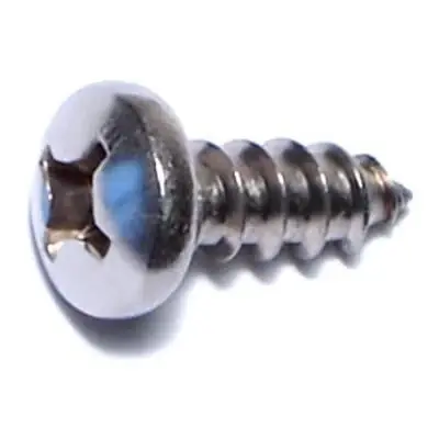 12 X 5/8 Inch Phillips Pan Head Stainless Steel Sheet Metal Screws 18-8