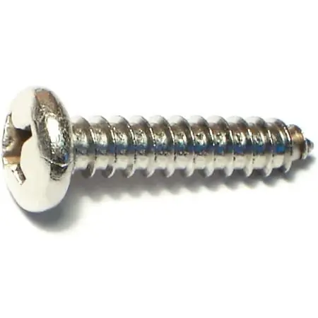 12 X 1 Inch Stainless Steel Phillips Pan Sheet Metal Screws - Box Of 50