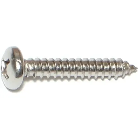 12 X 1-1/4 Inch Stainless Steel Phillips Pan Sheet Metal Screws - 100 Count