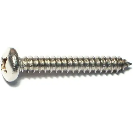 12 X 1-1/2 Inch Stainless Steel Phillips Pan Sheet Metal Screws - 100 Count