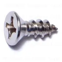 12 X 5/8 Inch Phillips Flat Sheet Metal Screws Stainless Steel 18-8 - 100 Count