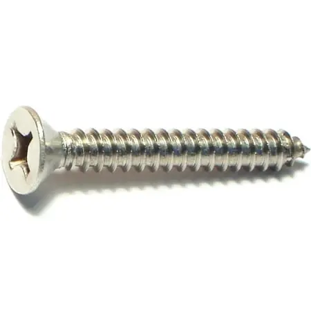 12 X 1-1/2 Inch Phillips Flat Sheet Metal Screws Stainless Steel 18-8 - 50 Count