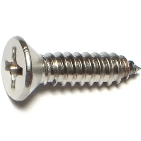 14 X 1 Inch Phillips Flat Head Stainless Steel Sheet Metal Screws - 50 Count