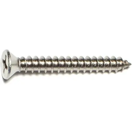 14 X 2 Inch Stainless Steel Phillips Flat Sheet Metal Screws - 50 Count