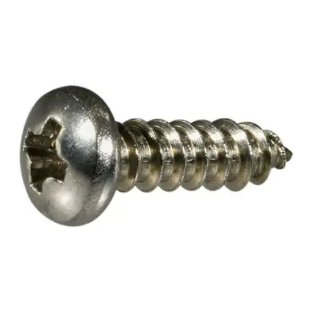 4 X 3/8 Inch Phillips Pan Head Stainless Steel Sheet Metal Screws 18-8
