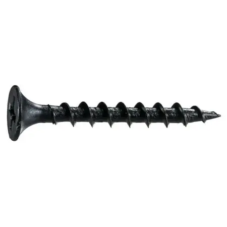 6 X 1-1/4 Black Phosphate Steel Coarse Thread Phillips Bugle Head Drywall Screws