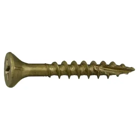7 X 1-1/4 Inch Tan Phillips Bugle Head Deck Screws - Rust-resistant Steel