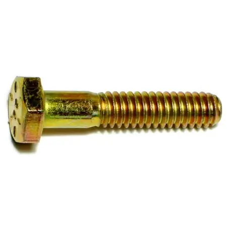 1/4-20 X 1-1/4 Yellow Zinc Grade 8 Coarse Hex Cap Screws