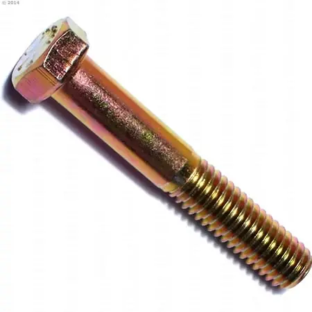 3/8-16 X 2-1/4 Yellow Zinc Grade 8 Coarse Hex Cap Screws - 25 Pieces