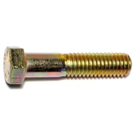 7/16-14 X 2 Yellow Zinc Grade 8 Coarse Hex Cap Screws - 25 Count