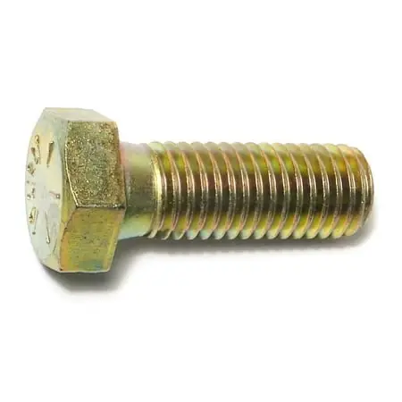 5/8-11 X 1-3/4 Yellow Zinc Grade 8 Coarse Hex Cap Screws - Heavy Duty Fasteners