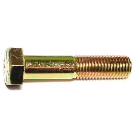 3/4-10 X 3-1/2 Yellow Zinc Grade 8 Coarse Hex Cap Screws - Heavy Duty Fasteners