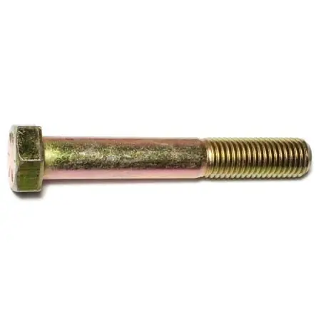 3/4-10 X 5 Yellow Zinc Grade 8 Coarse Hex Cap Screws - 10 Count