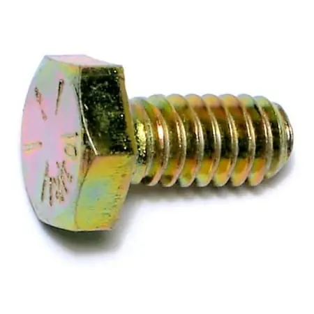 1/4-20 X 1/2 Yellow Zinc Grade 8 Coarse Hex Cap Screws - Heavy Duty Fasteners