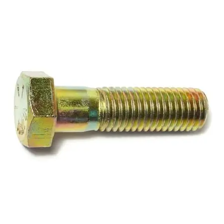 5/8-11 X 2-1/4 Yellow Zinc Grade 8 Coarse Hex Cap Screws