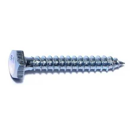 1/4 X 1-3/4 Zinc Plated Grade 2 Hex Lag Screws - Steel Construction