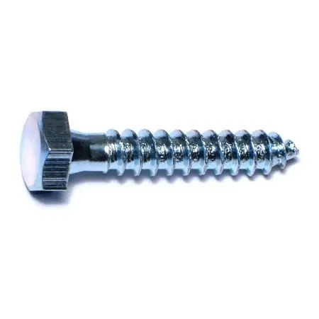 5/16 X 1-3/4 Zinc Plated Grade 2 Hex Lag Screws - A307 Steel