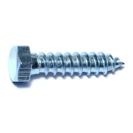 3/8 X 1-3/4 Zinc Plated Grade 2 / A307 Steel Hex Head Lag Screws (100 Pcs)