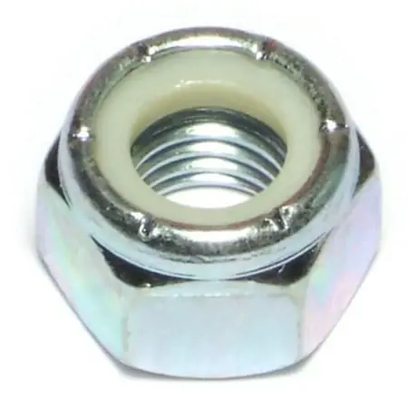 9/16-12 Zinc Plated Grade 2 Steel Coarse Thread Nylon Insert Lock Nuts