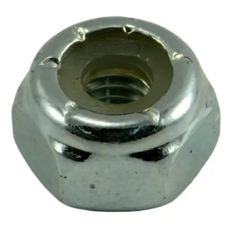 10-32 Zinc Plated Grade 2 Steel Fine Thread Nylon Insert Lock Nuts - 10 Pack
