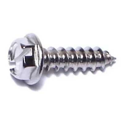 8 X 5/8 18-8 Stainless Slotted Hex Sheet Metal Screws Smshss-241 (100 Pcs)