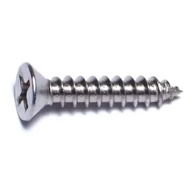 6 X 3/4" Phillips Flat Head Stainless Steel Sheet Metal Screws 18-8 - 100 Count