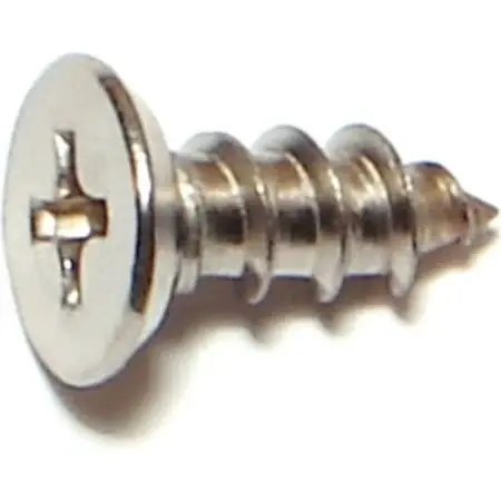 10 X 1/2 Stainless Steel Phillips Flat Sheet Metal Screws - 100 Count
