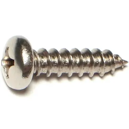 14 X 1" Stainless Steel Phillips Pan Sheet Metal Screws - 18-8 Grade