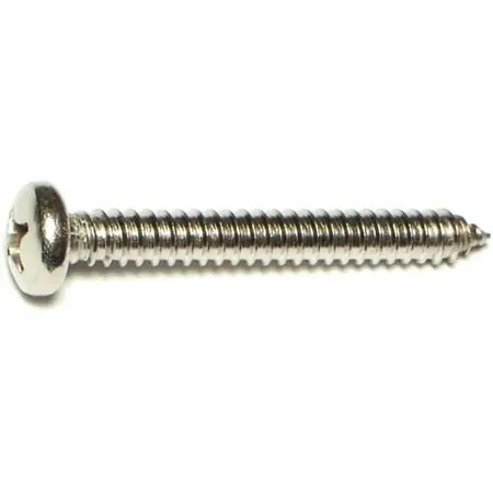 14 X 2" Stainless Steel Phillips Pan Sheet Metal Screws - 18-8 Grade