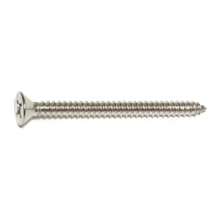 12 X 2-1/2" Phillips Flat Head Stainless Steel Sheet Metal Screws - 18-8