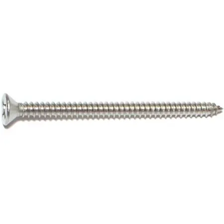 12 X 3 Inch Stainless Steel Phillips Flat Sheet Metal Screws - 18-8 Grade